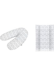 Rotho Babydesign Wickelauflage »Seashell Shape«, (Set, 2 Tlg.), In Keilform; Inklusive Stillkissen Multi; Made In Europe grau, Größe B/L: 50 cm x...