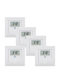 HomeMatic Smart-Home-Steuerelement »Wandthermostat M. Luftfeuchtigkeitssensor 5er Set« weiß , Messung von Soll- und Ist-Temperatur sowie...