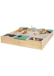 Muddy Buddy® Sandkasten »Beach Rebel«, Natur - Salbeigrün beige, Größe B/H/L: 125 cm x 20 cm x 135 cm - B/H/L: 125 cm x 20 cm x 135 cm,...