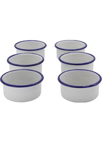 Krüger Krüger Dipschale »Husum«, 6 Tlg., Aus Stahl, Emailliert weiß, Größe Ø 8 cm Ø 8 cm , Dipschalen-Set von Krüger