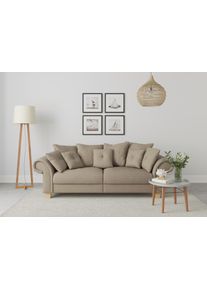 Home Affaire Big-Sofa »Queenie Megasofa«, (2 St.), Mit Weichem Sitzkomfort Und Zeitlosem Design, Viele Kuschelige Kissen braun, Größe B/H/T: 242 cm...