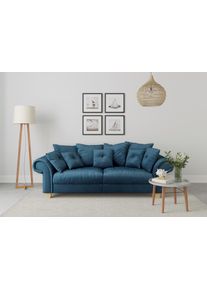 Home Affaire Big-Sofa »Queenie Megasofa«, (2 St.), Mit Weichem Sitzkomfort Und Zeitlosem Design, Viele Kuschelige Kissen blau, Größe B/H/T: 242 cm...