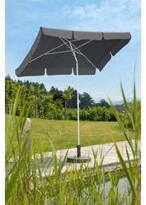 Schneider Schirme Sonnenschirm »Ibiza«, Stahl/Polyester grau , Bespannung aus 100% Polyester mit Volant und Bandeinfassung, wasserabweisend und...