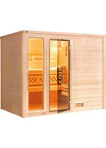 Weka Sauna »Bergen« Set, 7,5 kW-Ofen mit digitaler Steuerung in beige