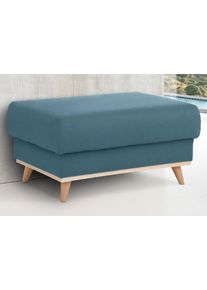 Home Affaire Hocker »Edina«, Im Skandinavischem Stil blau, Größe B/H/T: 90 cm x 46 cm x 65 cm B/H/T: 90 cm x 46 cm x 65 cm Webstoff, Frei im Raum...