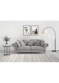 Home Affaire Big-Sofa »Queenie Megasofa«, (2 St.), Mit Weichem Sitzkomfort Und Zeitlosem Design, Viele Kuschelige Kissen grau, Größe B/H/T: 242 cm...