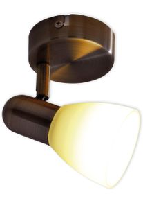 Näve Näve Led Deckenspot »Mestre«, 1 Flammig-Flammig, 1er Led Wand-U. Deckenspot, e14 Glasschirm Weiß braun, Größe Ø 7,20 cm Höhe: 8,00 cm 1 flammig ,...