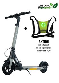 BE COOL E-Scooter »Bc-Buzzard«, 25 Km/H, 55 Km, Inkl. Softpocket Mit Led-Signalelement Im Wert Von € 39,99 grau, Die Kombination aus Komfort,...