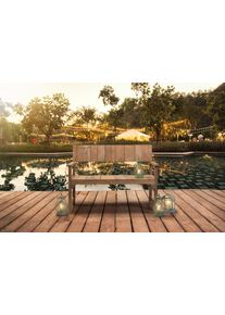siena GARDEN Gartenbank »Loreo«, 2er Bank, Teakholz, Naturfarben beige, Größe B/H/T: 60 cm x 90 cm x 124 cm B/H/T: 60 cm x 90 cm x 124 cm , Aus...