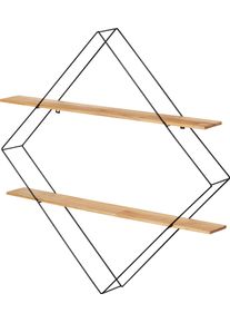 Wenko Wandregal »Geo«, Rautenform, 2 Ablagen braun, Größe B/H/T: 56 cm x 56 cm x 10 cm B/H/T: 56 cm x 56 cm x 10 cm , Moderne Leichtigkeit -...