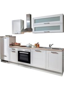 Menke Küchen Küchenzeile »White Premium Landhaus«, Küchenzeile Mit E-Geräten, Breite 280 Cm weiß, Größe B: 280 cm B: 280 cm , Mit 38 mm starker...