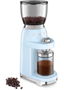 Smeg Kaffeemühle »cgf01pbeu«, 150 W, Kegelmahlwerk, 350 G Bohnenbehälter blau, 50's Style Retro Look