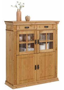 Home Affaire Highboard »Vinales«, Breite 112 Cm beige, Größe B/H/T: 112 cm x 130 cm x 39 cm B/H/T: 112 cm x 130 cm x 39 cm , Im Landhaus-Stil