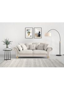 Home Affaire Big-Sofa »Queenie Megasofa«, (2 St.), Mit Weichem Sitzkomfort Und Zeitlosem Design, Viele Kuschelige Kissen beige, Größe B/H/T: 242 cm...