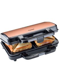 Bestron Sandwichmaker »asm90xlco Xl Sandwich-Toaster«, 900 W, Antihaftbeschichtet, Für 2 Sandwiches, /Kupfer schwarz, Praktischer Snack Maker für 2...