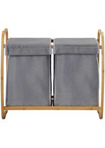 Welltime Wäschekorb »Costa Rica«, Wäschesammler, Breite 70 Cm, Bambus, Wäschesack Aus Stoff grau, Größe B/H/T: 70 cm x 61 cm x 36 cm B/H/T: 70 cm x...