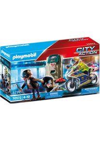 Playmobil® Konstruktions-Spielset »Polizei-Motorrad: Verfolgung Des Geldräubers (70572), City Action«, (32 St.), Made In Europe bunt, Spielset...