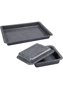 CHG Auflaufform »Granito«, Stahlblech, (3 St.), Skandia Xtreme Plus, Aus Dem Hause Ppg, 4-Fach Antihaftbeschichtet grau , Praktisches Back-Set in...