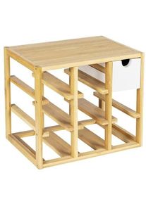 Wenko Weinflaschenhalter »Finja«, Bambus Kombiniert Mit Mdf, Mit Schublade Für 8 Flaschen, Scandic Style braun , Praktisches Weinregal