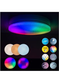 Näve Näve Led Deckenleuchte »Sligo«, 1 Flammig-Flammig, Kristalleffekt, Dimmbar, Nachtlicht, Cct, Farbwechsler, Fernbedienung bunt, Größe Ø 38,00 cm...
