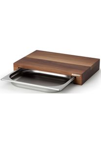 CONTINENTA Schneidebrett »Walnuss«, (2 St.), Mit Schublade braun, Größe B/H/L: 27 cm x 7 cm x 39 cm B/H/L: 27 cm x 7 cm x 39 cm , Schneidebrett von...
