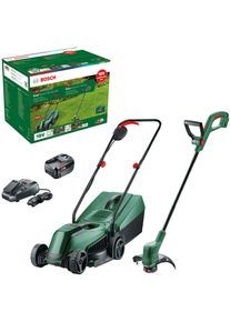 Bosch Home and Garden Bosch Home & Garden Akkurasenmäher »Pflegeset Easymower & Easygrasscut«, Set Mit Akkurasentrimmer, Akku 18v/4,0ah Und Ladegerät grün , Leichtes...