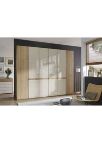 Wiemann Drehtürenschrank »Bari«, Mit Glasfront Und Massivholz-Absetzungen weiß, Größe B/H/T: 295,2 cm x 236 cm x 58 cm B/H/T: 295,2 cm x 236 cm x...