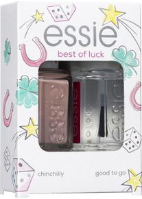 essie Nagellack-Set »Good Luck«, (2 Tlg., Nagellackfarbe Chinchilly (13,5ml) + Nagelüberlack Good To Go (13,5ml) beige, Set aus Farblack und...