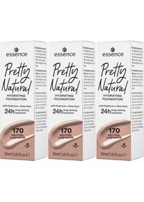 Essence Foundation »Pretty Natural Hydrating«, (Set, 3 Tlg.) beige - 90 ml, Natürliche Deckkraft, Gefühl und Finish