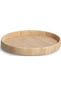 zeller Present Tablett »Nature«, (1 Tlg.), Ø 40 Cm beige, Größe H: 5 cm H: 5 cm , Eignet sich nicht nur als Transportmittel
