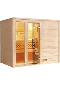 Weka Sauna »Bergen« Set, 7,5 kW Bio-Ofen mit digitaler Steuerung in beige