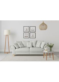 Home Affaire Big-Sofa »Queenie Megasofa«, (2 St.), Mit Weichem Sitzkomfort Und Zeitlosem Design, Viele Kuschelige Kissen silberfarben, Größe B/H/T:...