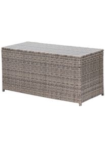 Merxx Auflagenbox, Polyrattan grau, Größe B/H/T: 123 cm x 60 cm x 54 cm B/H/T: 123 cm x 60 cm x 54 cm , Kissenbox zur platzsparenden und...