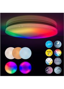 Näve Näve Led Deckenleuchte »Rainbow«, 1 Flammig-Flammig, Kristalleffekt, Dimmbar, Nachtlicht, Cct, Farbwechsler, Fernbedienung bunt, Größe Ø 58,00 cm...