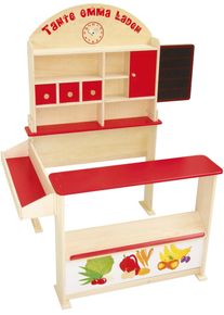 Roba® Kaufladen »Verkaufsstand, Bebildert« bunt, Bebilderter Kaufladen aus Holz