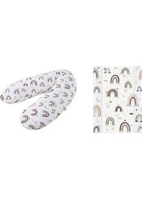 Rotho Babydesign Wickelauflage »Boho Rainbow«, (Set, 2 Tlg.), In Keilform; Inklusive Stillkissen Multi; Made In Europe bunt, Größe B/L: 50 cm x 70...