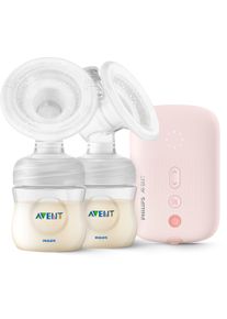 Philips Avent Elektrische Doppelmilchpumpe »scf397«, (Set, 12 Tlg.), Mit 2 X 120 Ml Natural Flaschen pink, Effektive Kombination aus Saugen +...
