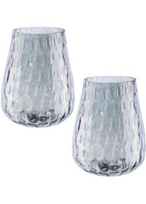 Creativ Home Windlicht »Weihnachtsdeko«, (Set, 2 St.), Aus Glas grau, Größe H: 13,5 cm H: 13,5 cm , Dekoratives 2er Set aus Windlichtern