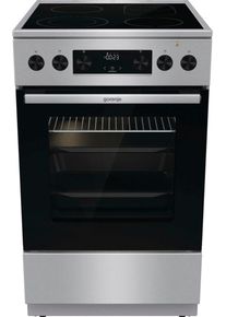 Gorenje Elektro-Standherd »gecs5c«, Gecs5C70Xpa, Mit 2-Fach-Teleskopauszug, Aqua Clean silberfarben, Energieeffizienzklasse A (A+++ bis D)