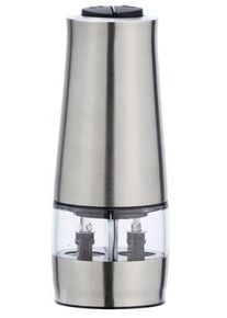 Wenko Salz-/Pfeffermühle »2In1«, Mit Licht, Edelstahl silberfarben , Würzt das Essen auf Knopfdruck mit Beleuchtung