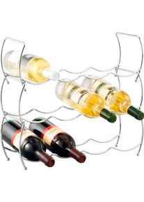 zeller Present Weinregal, (Set, 3 St.) silberfarben, Größe B/H/T: 42 cm x 14 cm x 14 cm B/H/T: 42 cm x 14 cm x 14 cm , Zeitloses Flaschenregal