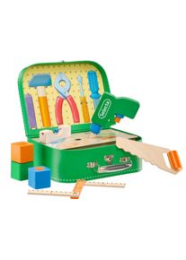 Selecta Spielwerkzeugkoffer bunt, Werkzeugkoffer für kleine Schreiner mit viel Zubehör