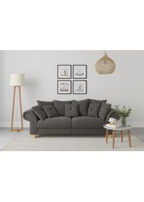 Home Affaire Big-Sofa »Queenie Megasofa«, (2 St.), Mit Weichem Sitzkomfort Und Zeitlosem Design, Viele Kuschelige Kissen grau, Größe B/H/T: 242 cm...