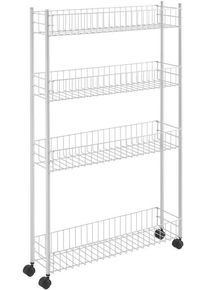 Metaltex Rollwagen »Fino«, Mit 4 Etagen, 16X60X95 Cm weiß, Größe B/H/T: 60 cm x 95 cm x 16 cm B/H/T: 60 cm x 95 cm x 16 cm , Extra schmaler...