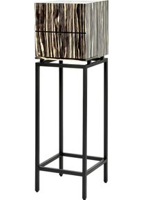Lambert Barschrank »Treasure« schwarz, Größe B/H/T: 40 cm x 136 cm x 40 cm B/H/T: 40 cm x 136 cm x 40 cm , Zebrano Optik