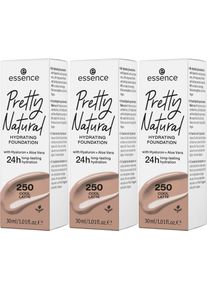 Essence Foundation »Pretty Natural Hydrating«, (Set, 3 Tlg.) braun - 90 ml, Natürliche Deckkraft, Gefühl und Finish