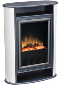 Dimplex Elektrokamin »Scandic«, Heizung, Inkl. Fernbedienung; Optiflame® Flammeneffekt grau , Moderner skandinavischer Look mit weißne seitlichen...