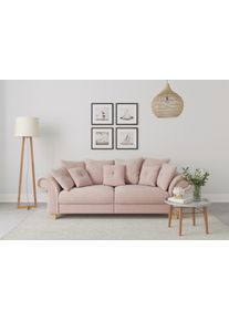 Home Affaire Big-Sofa »Queenie Megasofa«, (2 St.), Mit Weichem Sitzkomfort Und Zeitlosem Design, Viele Kuschelige Kissen lila, Größe B/H/T: 242 cm...
