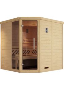 Weka Sauna »Kemi« Set, 7,5 kW Bio-Ofen mit digitaler Steuerung in beige