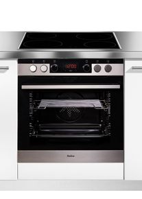 Amica Induktions Herd-Set »Ehix 935 600 E«, Ehix 935 600 E, Mit 1-Fach-Teleskopauszug, Steam Clean, Mit Restwärmeanzeige silberfarben,...